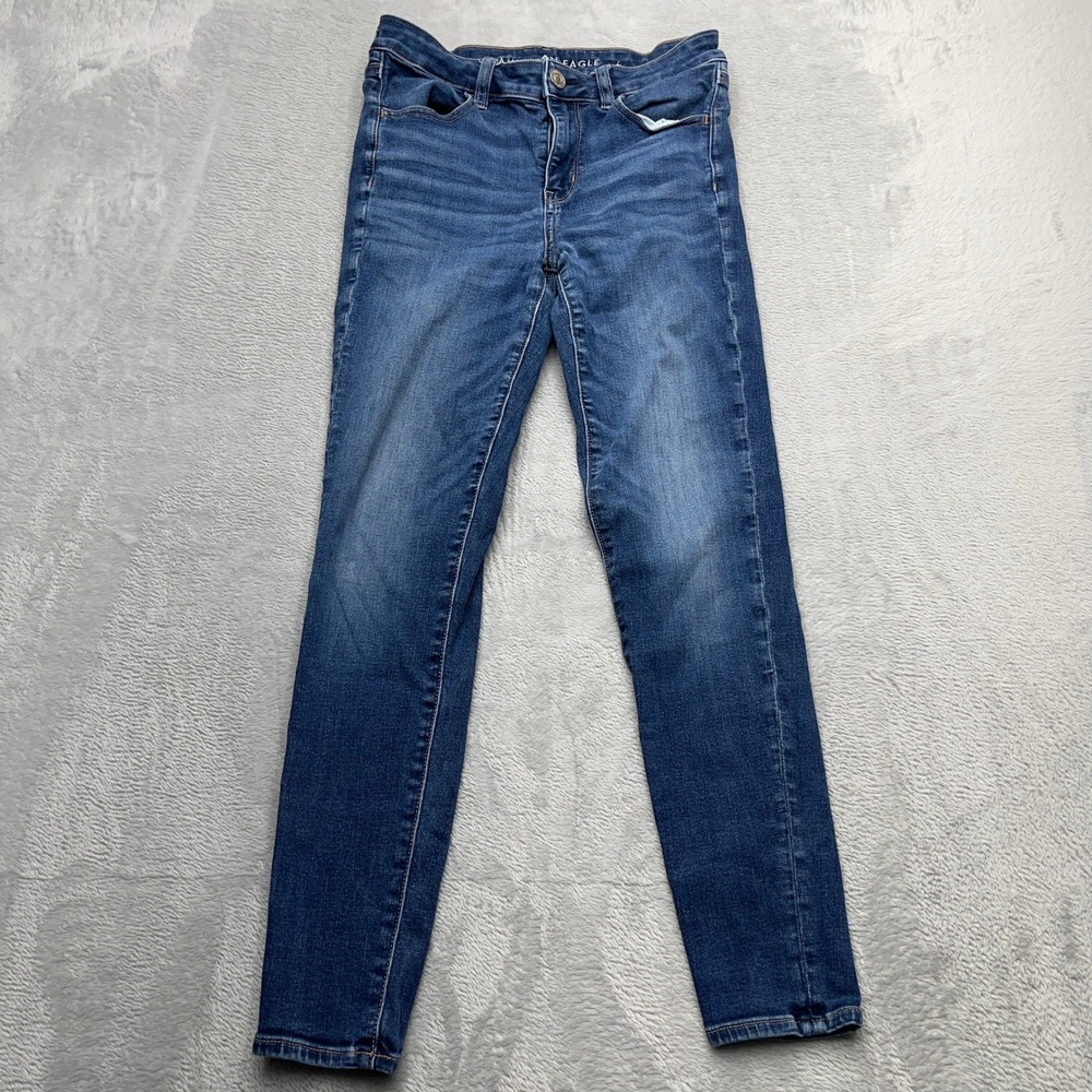 American Eagle Outfitters High Rise Jegging Womens Jeans 8 Blue Denim Stretch